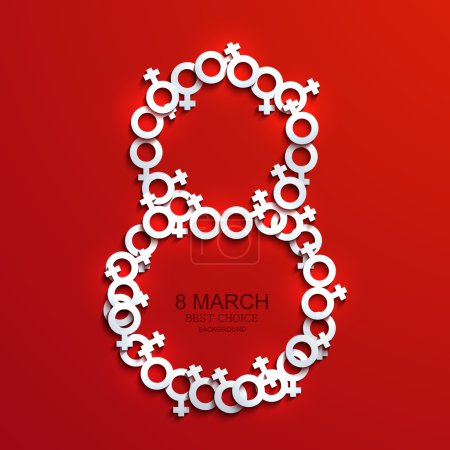 Vector modern 8 march background. Womens day