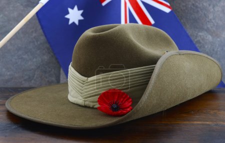 ANZAC slouch hat with Australian Flag