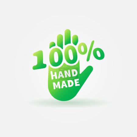 Hand made vector green label or sign