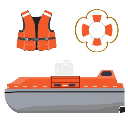 Life boat, jacket and buoy