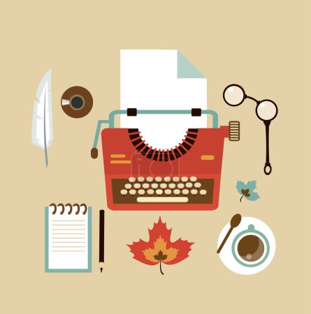 Desktop writer illustration