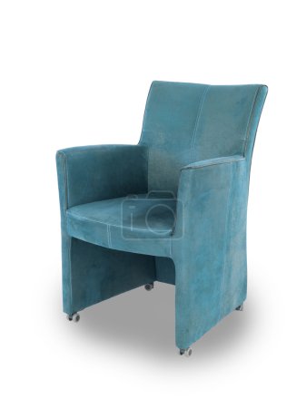 Blue leather dining room chair 