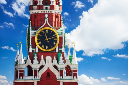 Kremlin Spasskaya tower with clock