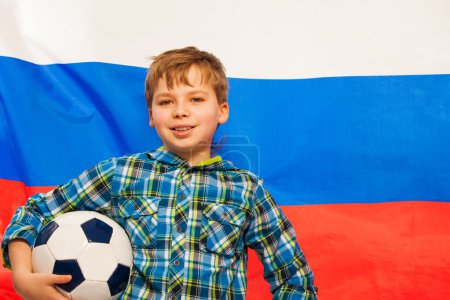 Football fan with his ball 