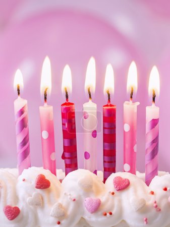 Pink birthday candles