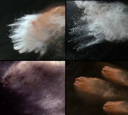 Multiple picture of the colorful dust