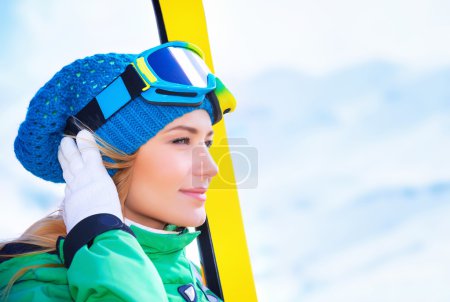 Skier woman portrait