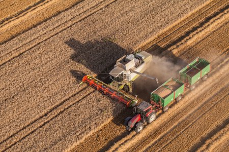 Aerial view of combine