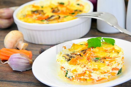 Dietary Scrambled Eggs with Carrots and Mushrooms