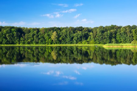 Masurian lake scenery with reflection