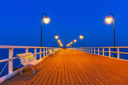 Wooden pier at Baltic sea in Poland