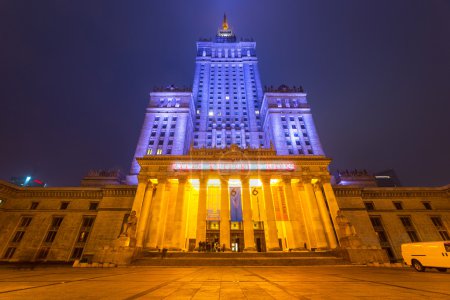 The Palace of Culture and Science in the city center of Warsaw, Poland