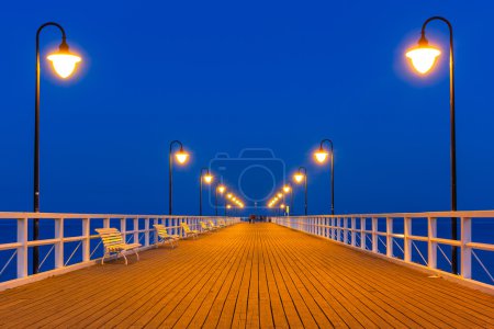 Wooden pier at Baltic sea in Poland