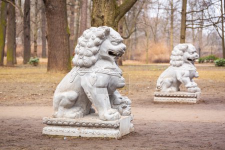Chinese stone statues in the Royal Bath park