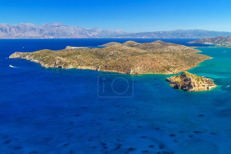 Spinalonga island at turquise water of Crete