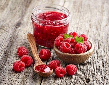 Raspberry jam with berry
