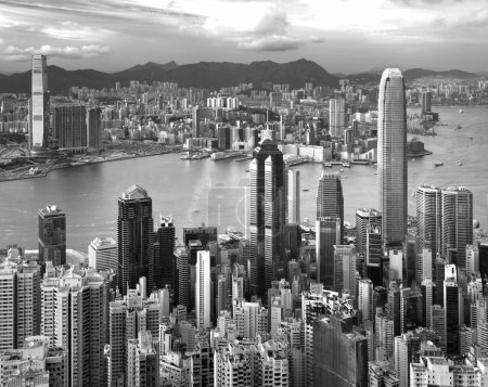 Hong Kong , black and white