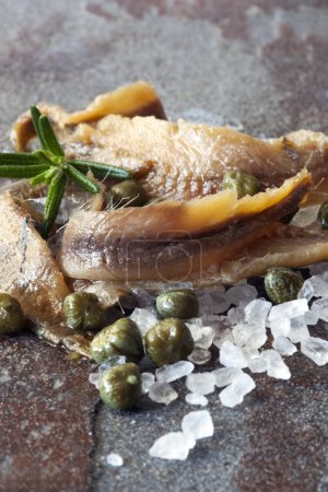 Anchovies with Capers and Sea Salt
