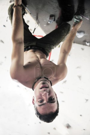 Man exercise sport climbing