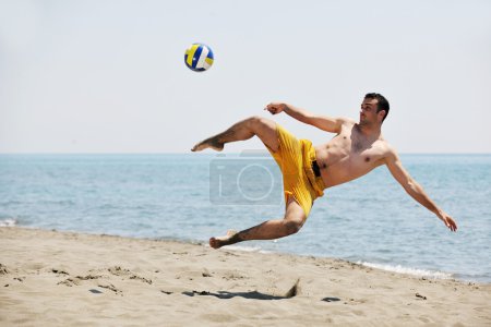 Male beach volleyball game player