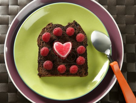 Lovely raspberryes and heart cake