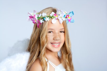 Angel children little girl portrait fashion white wings