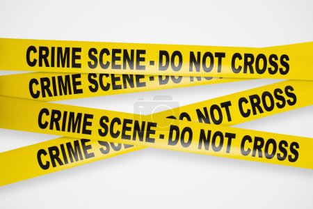 Crime scene yellow tapes with clipping path