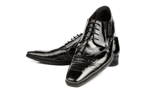 Elegant shiny black dress shoes
