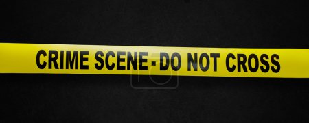 Crime scene yellow tape with clipping path