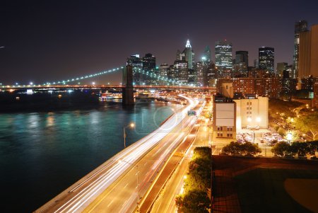 Urban New York City night view