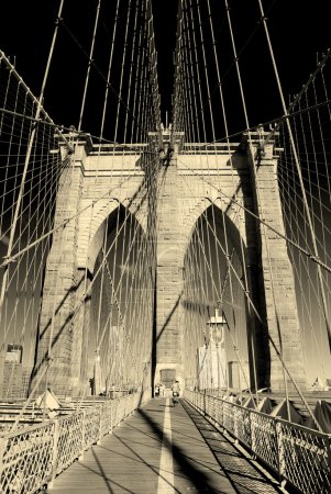 New York City Brooklyn Bridge closeup