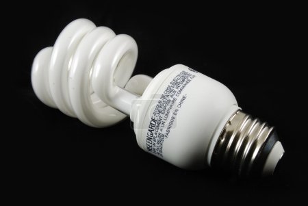 Fluorescent bulb with black background