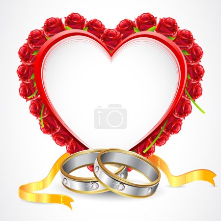 Pair of Rings with Rose Heart