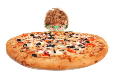 Funny guy with pizza
