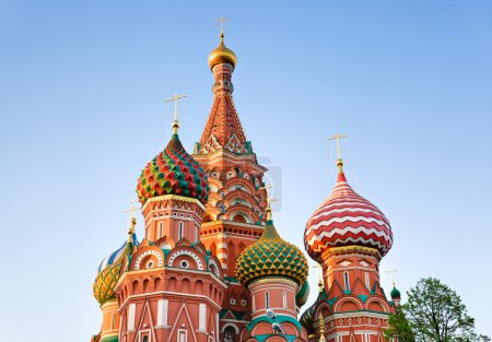 Saint Basil Cathedral in Moscow at sunset