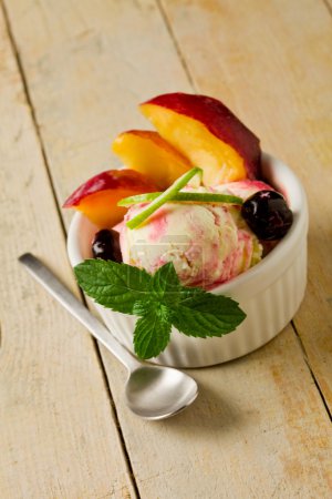 Ice Cream cup with fruits