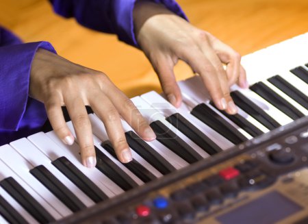Hands of pianist