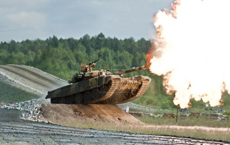 Shooting russian tank