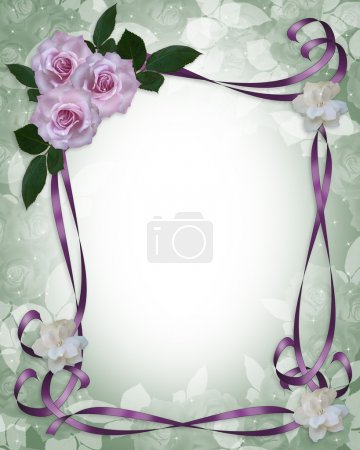 Lavender Roses Wedding Invitation border