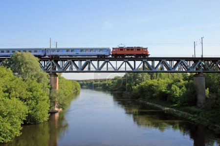 Train on the bridge