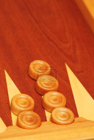 Counters on a backgammon board