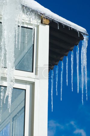 Melting Icicles against sky background