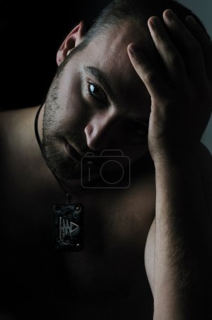 Man portrait in dark