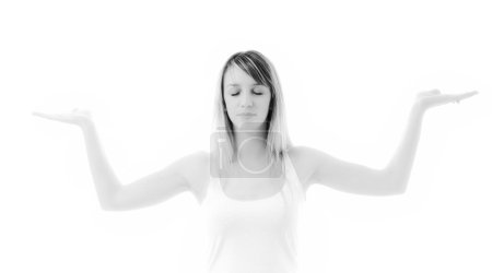 Woman yoga in white