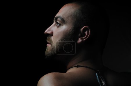 Man portrait in dark