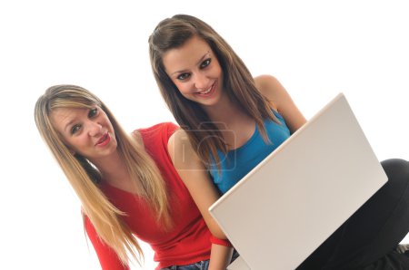 Two young woman student
