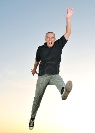 Man jumping outdoor sunset