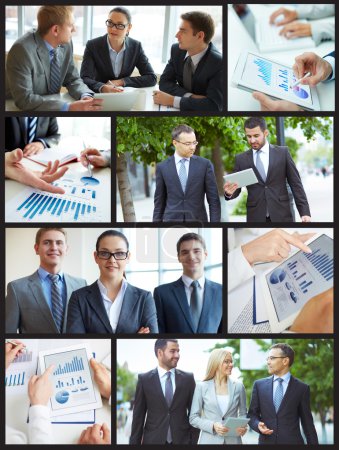 Collage of business partners