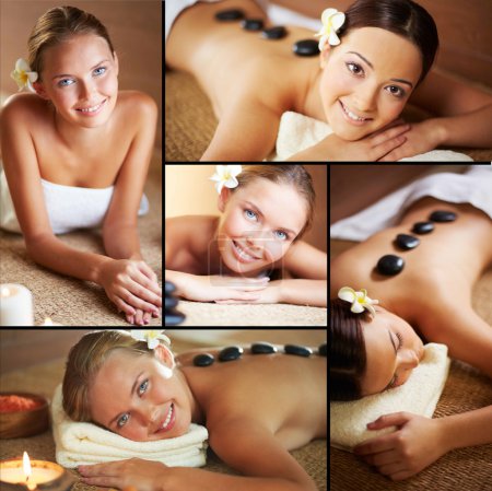 Females enjoying spa procedures