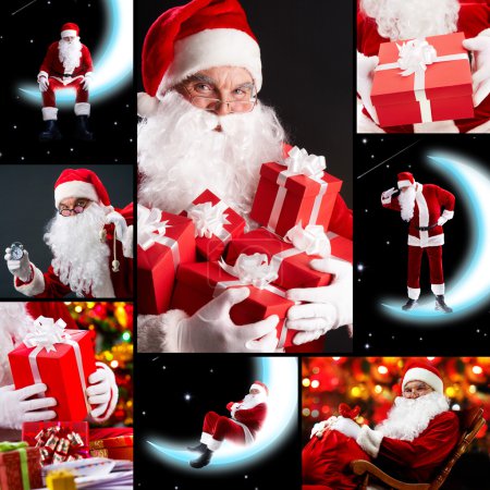 Collage of Santa Claus